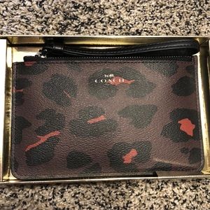 Coach leopard wristlet